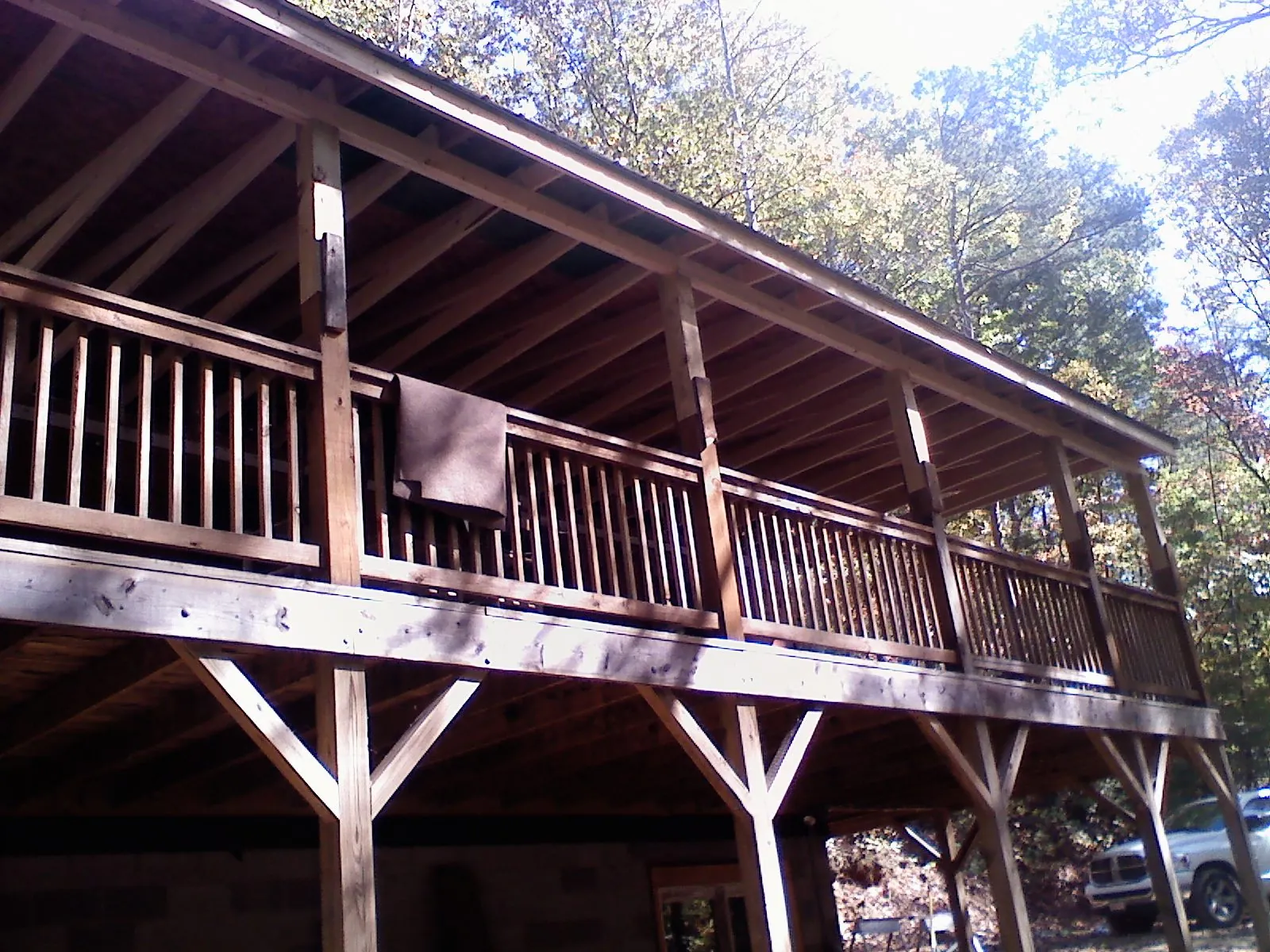 Timber framing under a new elevated porch and deck — Roof Leak Repair in Ansted by Roofing Brothers
